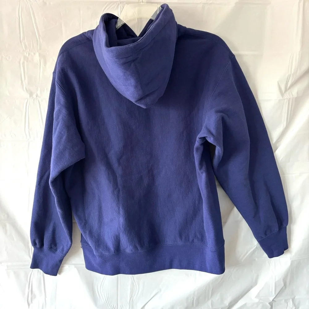 Supreme Blue Purple Hoodie Drop Shadow Spellout Logo SZ M Gently Worn 1X - Picture 2 of 14